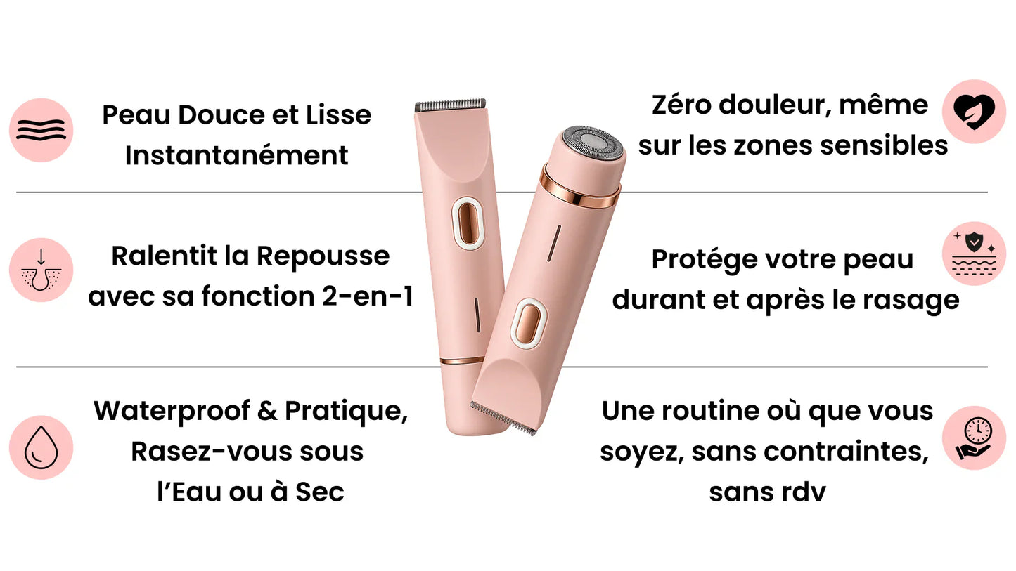 Rasoir Électrique Intime Femme 2-en-1
